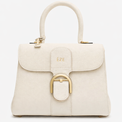 ÉZE — Mule “Véra Olive Heel” Volumen suave. Carácter preciso.