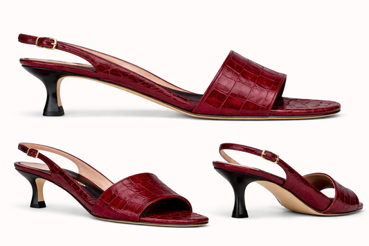 ÉZE — Sandalia “Auréa Rouge Heel” Precisión minimal. Impacto absoluto.