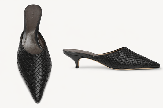 ÉZE — Mule “Soline Noir Heel” Precisión silenciosa. Textura que define.